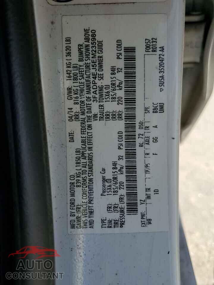 FORD FIESTA 2014 - 3FADP4EJ5EM235980