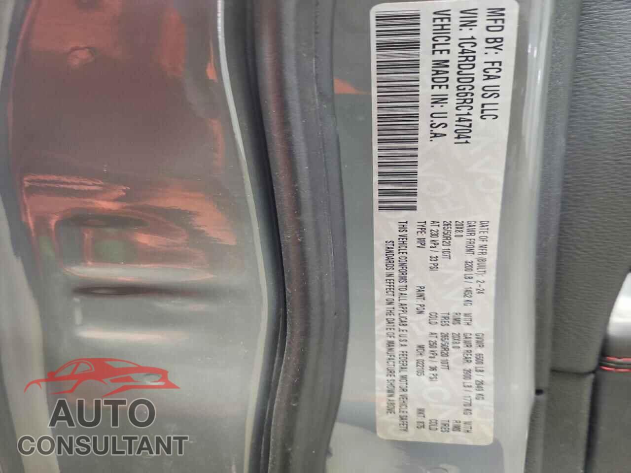 DODGE DURANGO 2024 - 1C4RDJDG6RC147041
