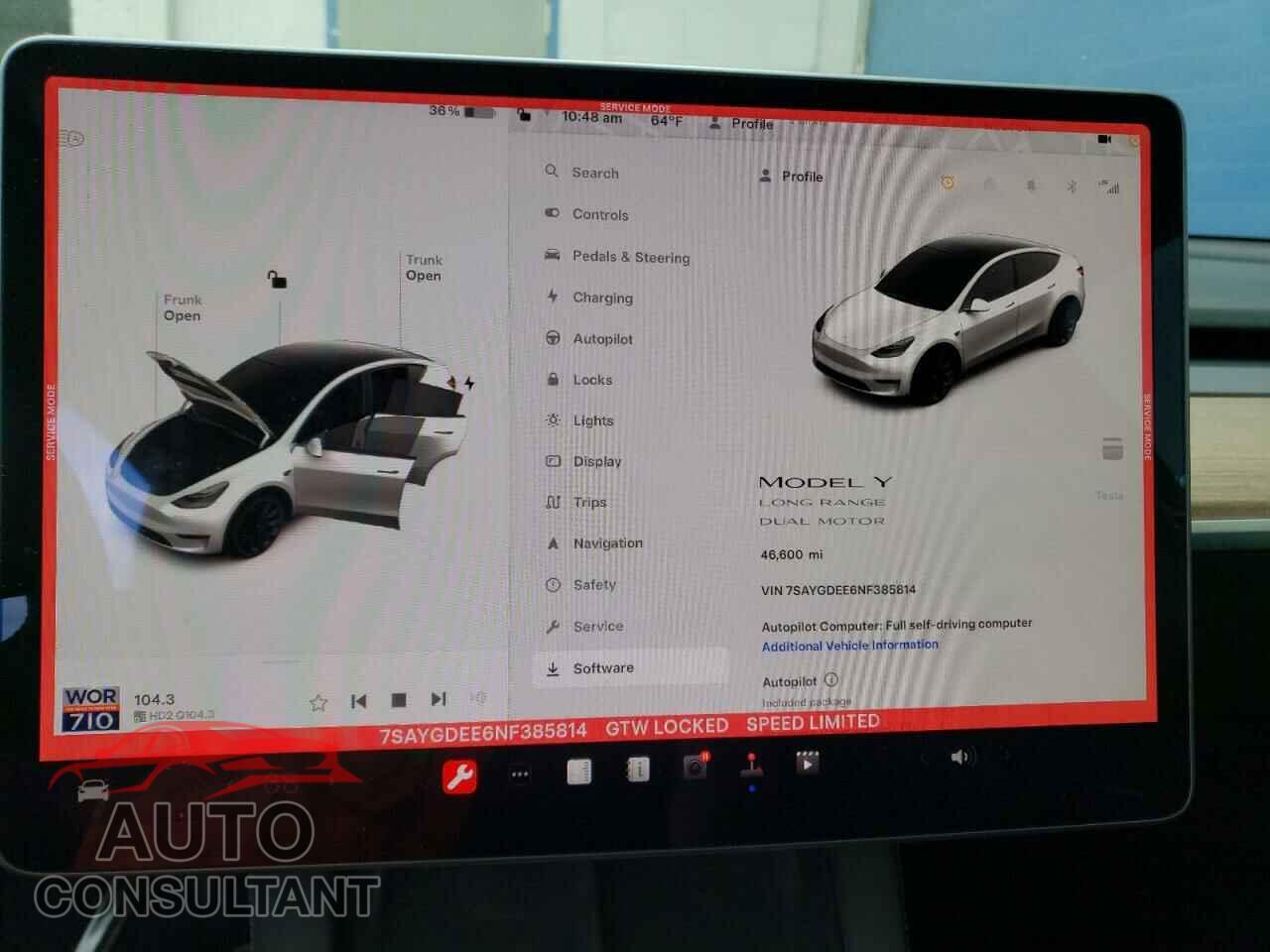 TESLA MODEL Y 2022 - 7SAYGDEE6NF385814