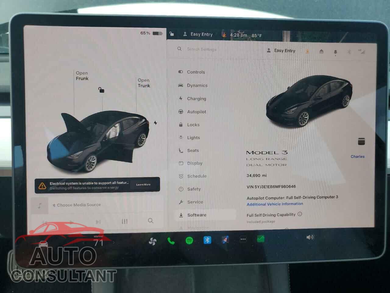 TESLA MODEL 3 2021 - 5YJ3E1EB6MF980646