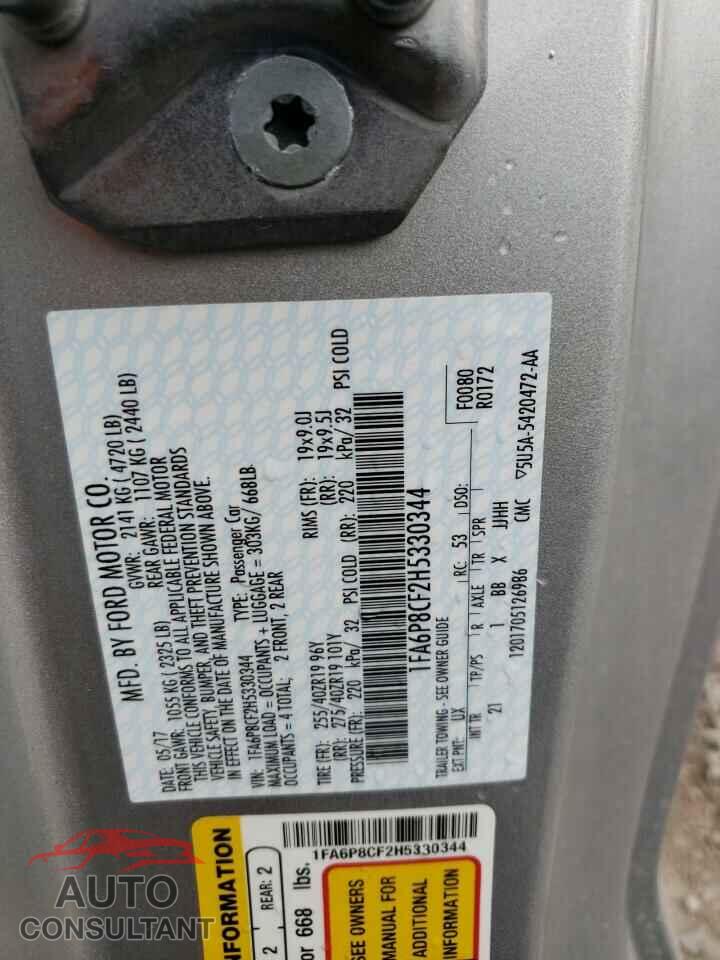 FORD MUSTANG 2017 - 1FA6P8CF2H5330344