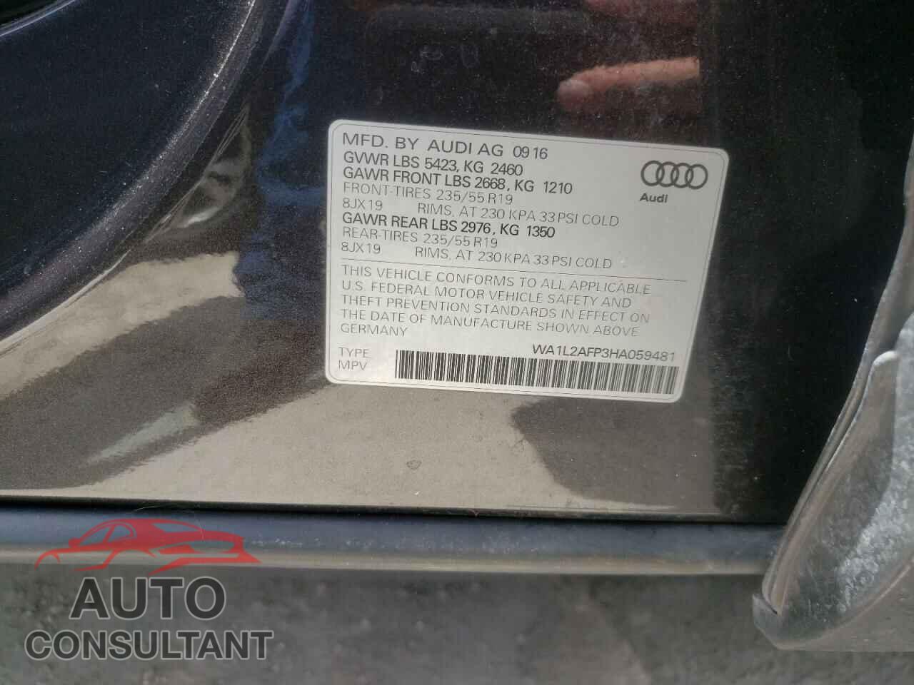AUDI Q5 2017 - WA1L2AFP3HA059481