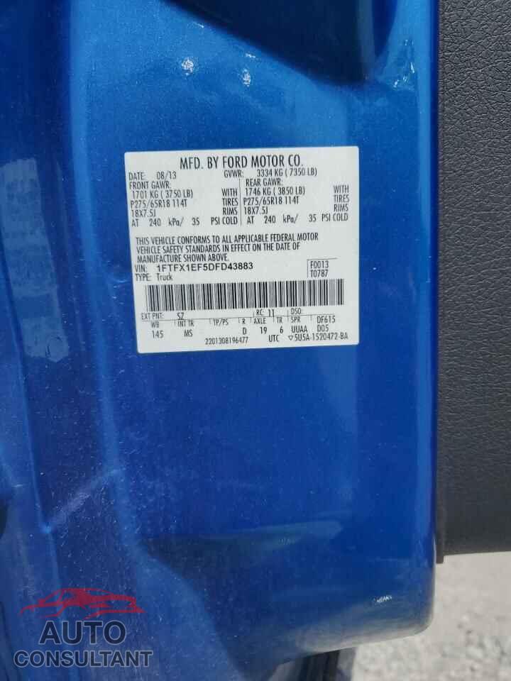 FORD F-150 2013 - 1FTFX1EF5DFD43883