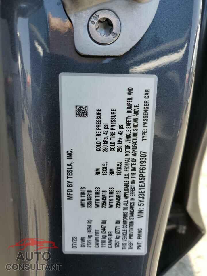 TESLA MODEL 3 2023 - 5YJ3E1EA5PF619307