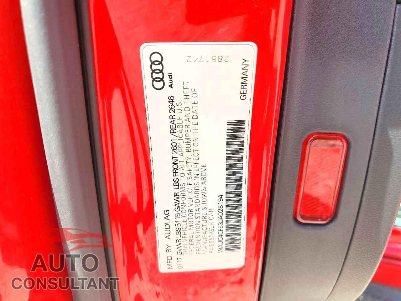 AUDI S5/RS5 2018 - WAUC4CF53JA028194