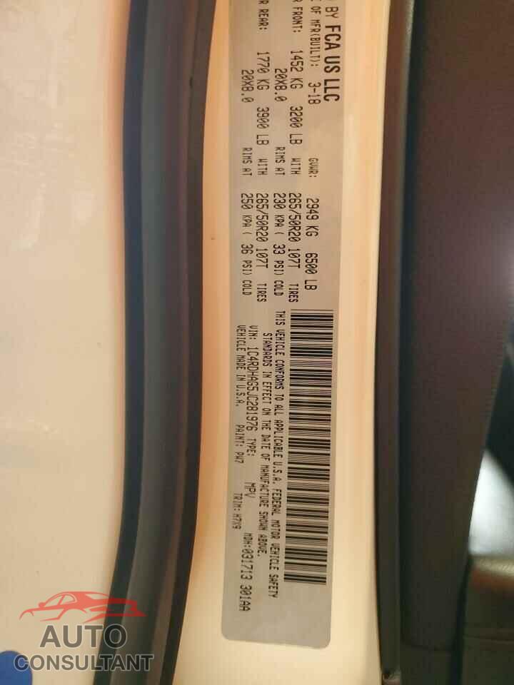 DODGE DURANGO 2018 - 1C4RDHAG5JC281976