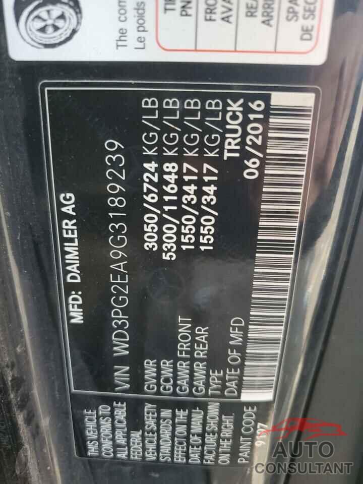 MERCEDES-BENZ METRIS 2016 - WD3PG2EA9G3189239