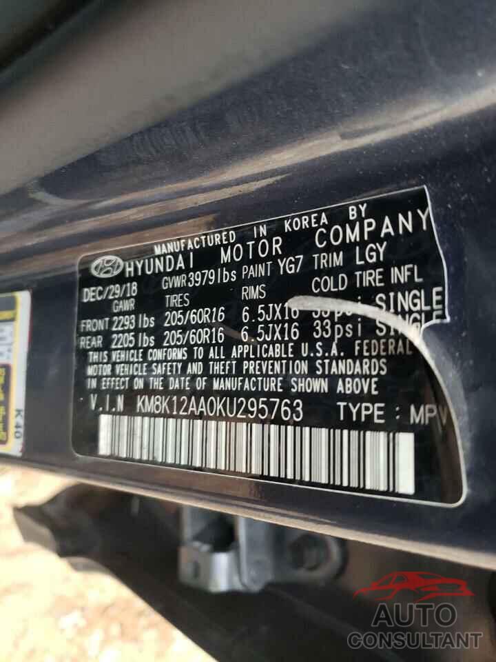 HYUNDAI KONA 2019 - KM8K12AA0KU295763
