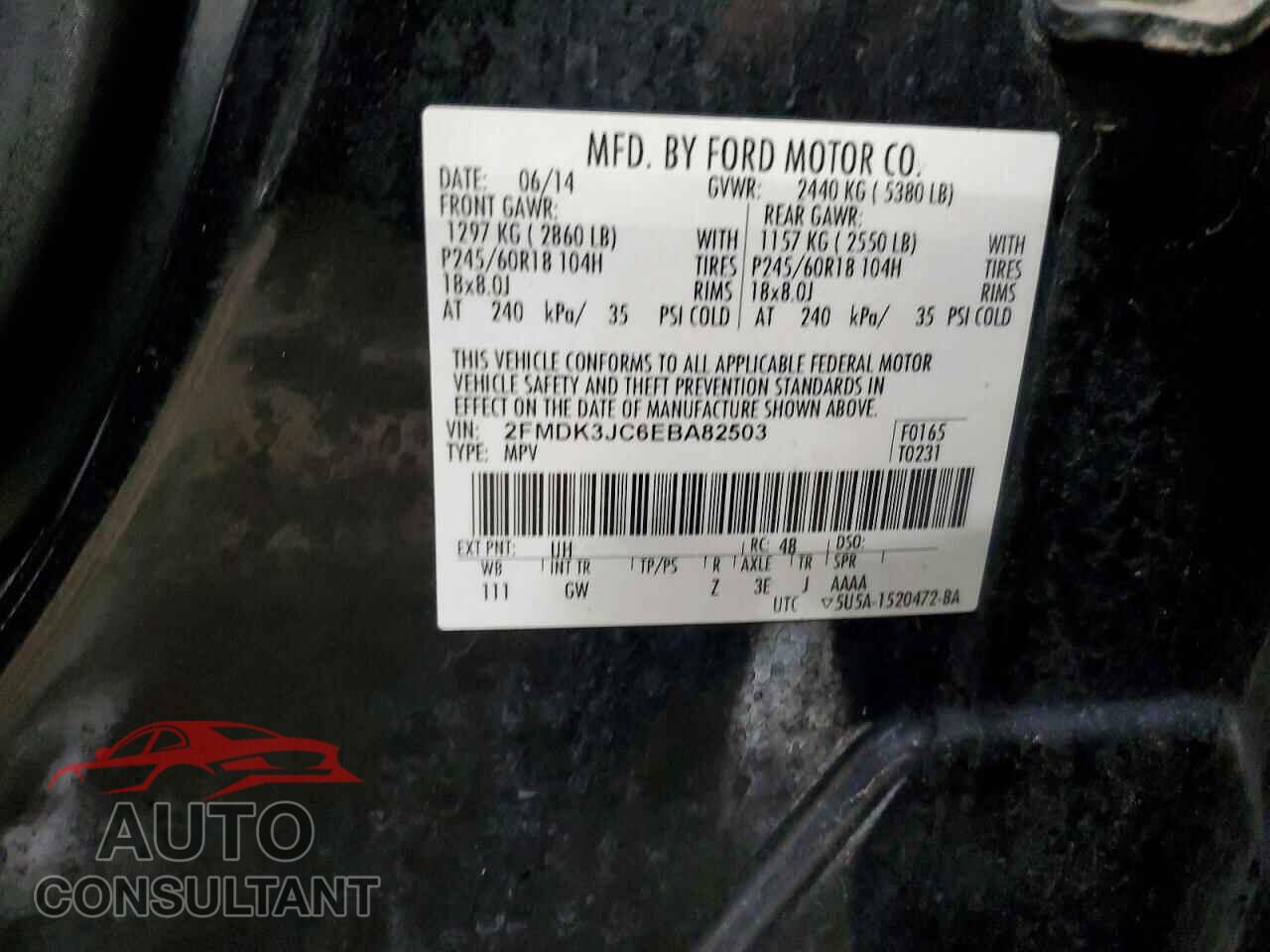 FORD EDGE 2014 - 2FMDK3JC6EBA82503