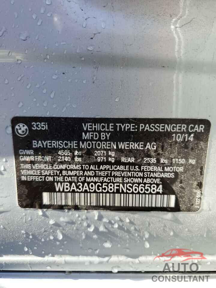 BMW 3 SERIES 2015 - WBA3A9G58FNS66584