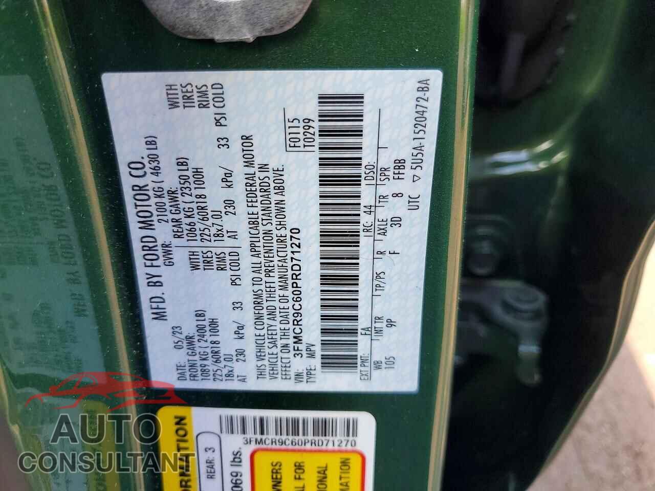 FORD BRONCO 2023 - 3FMCR9C60PRD71270