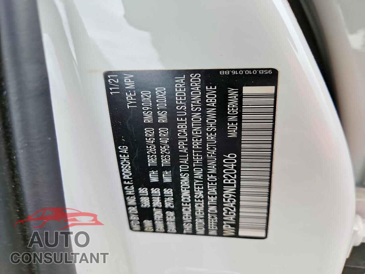PORSCHE MACAN 2022 - WP1AG2A59NLB20406
