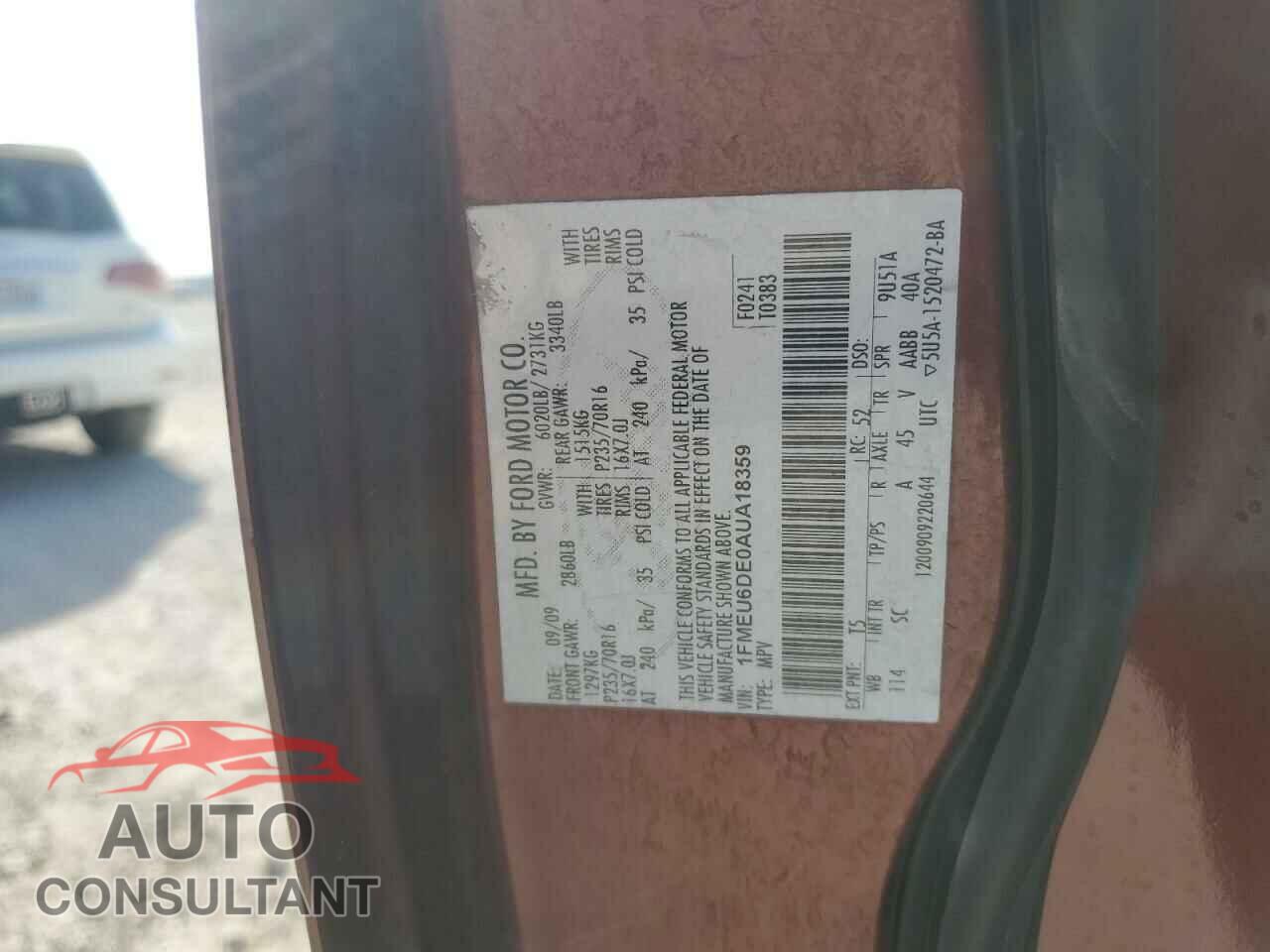 FORD EXPLORER 2010 - 1FMEU6DE0AUA18359