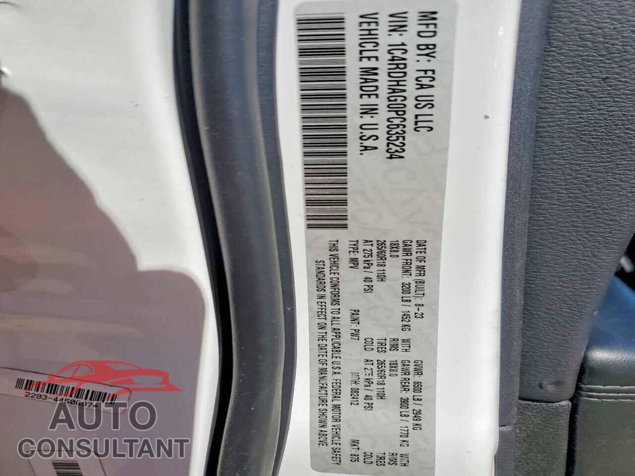 DODGE DURANGO 2023 - 1C4RDHAG0PC635234