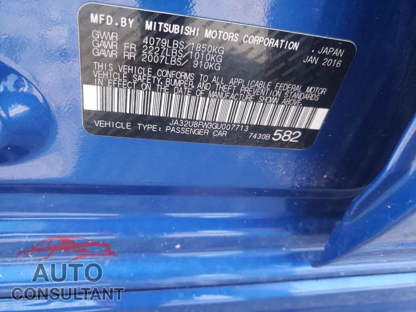 MITSUBISHI LANCER 2016 - JA32U8FW3GU007713