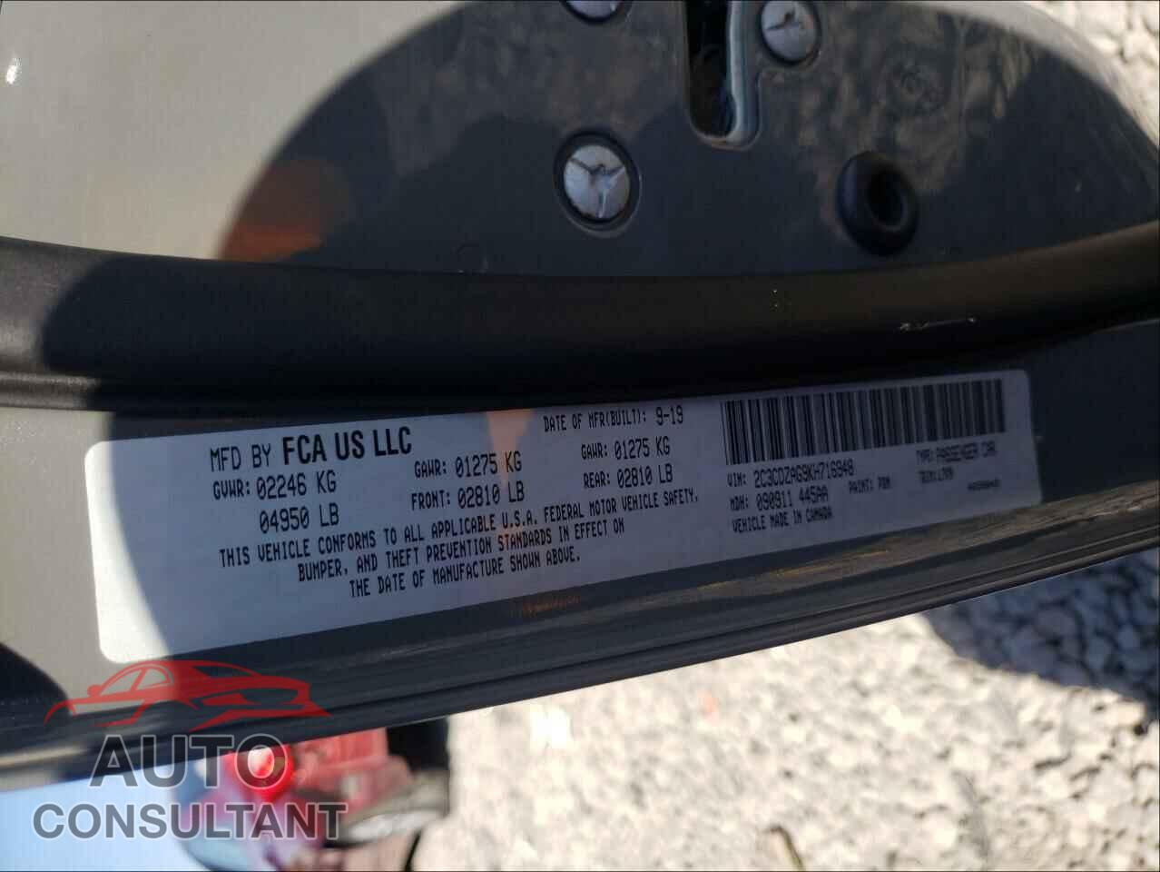 DODGE CHALLENGER 2019 - 2C3CDZAG9KH716948