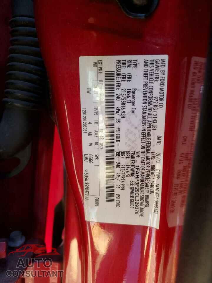 FORD FOCUS 2012 - 1FAHP3F29CL329376