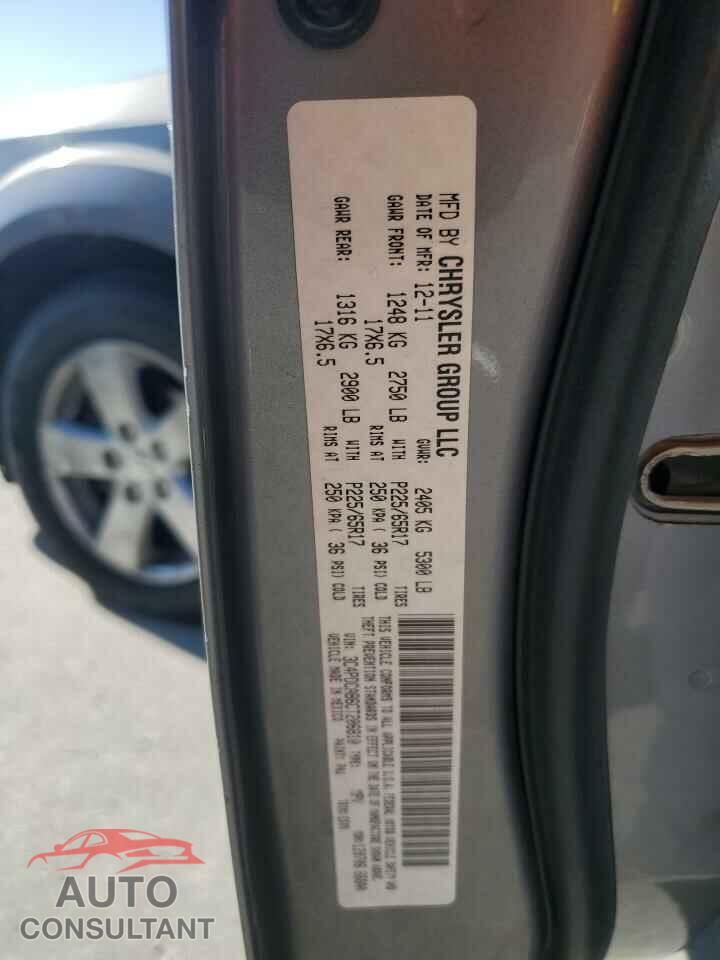 DODGE JOURNEY 2012 - 3C4PDCAB6CT206810