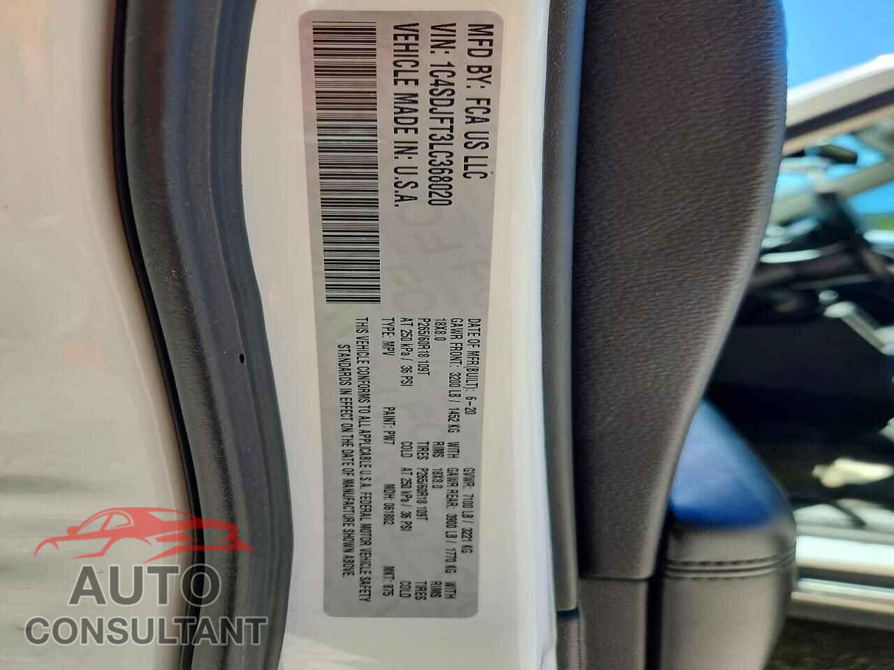 DODGE DURANGO 2020 - 1C4SDJFT3LC368020