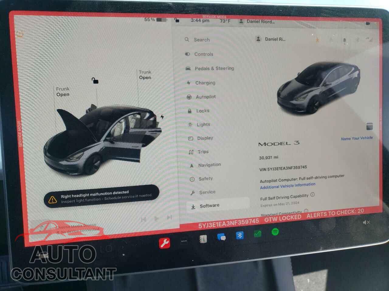TESLA MODEL 3 2022 - 5YJ3E1EA3NF359745