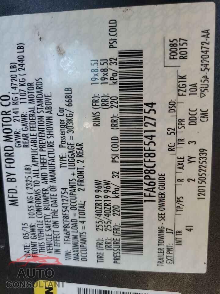FORD MUSTANG 2015 - 1FA6P8CF8F5412754