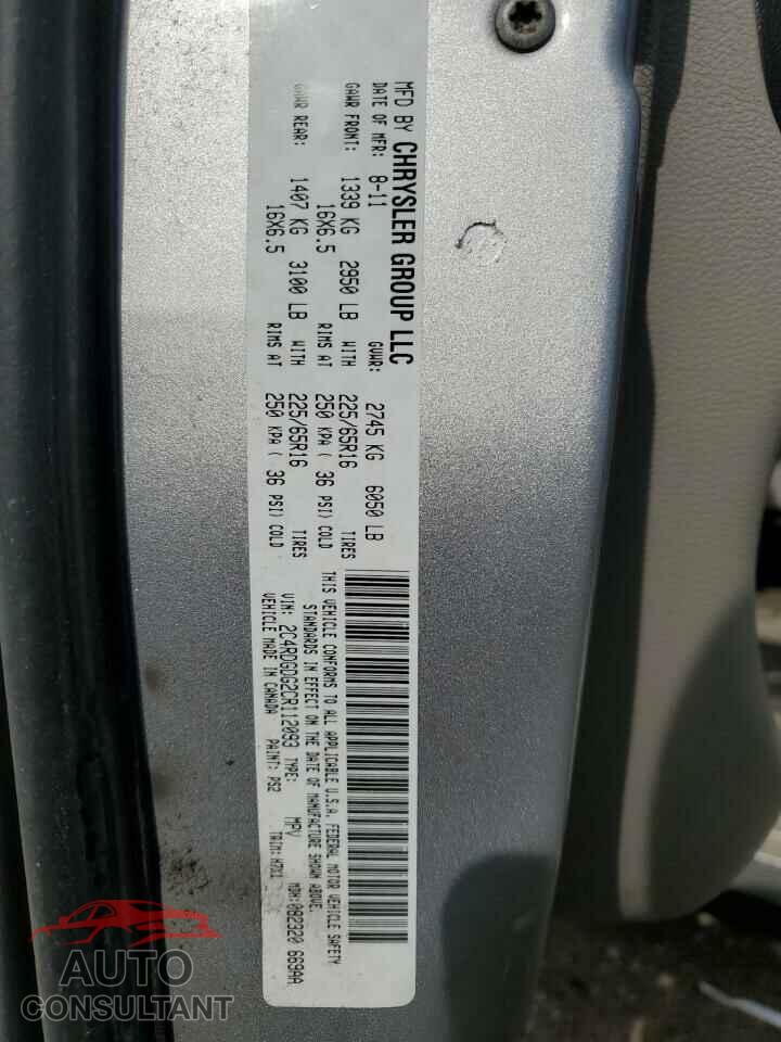DODGE CARAVAN 2012 - 2C4RDGDG2CR112093