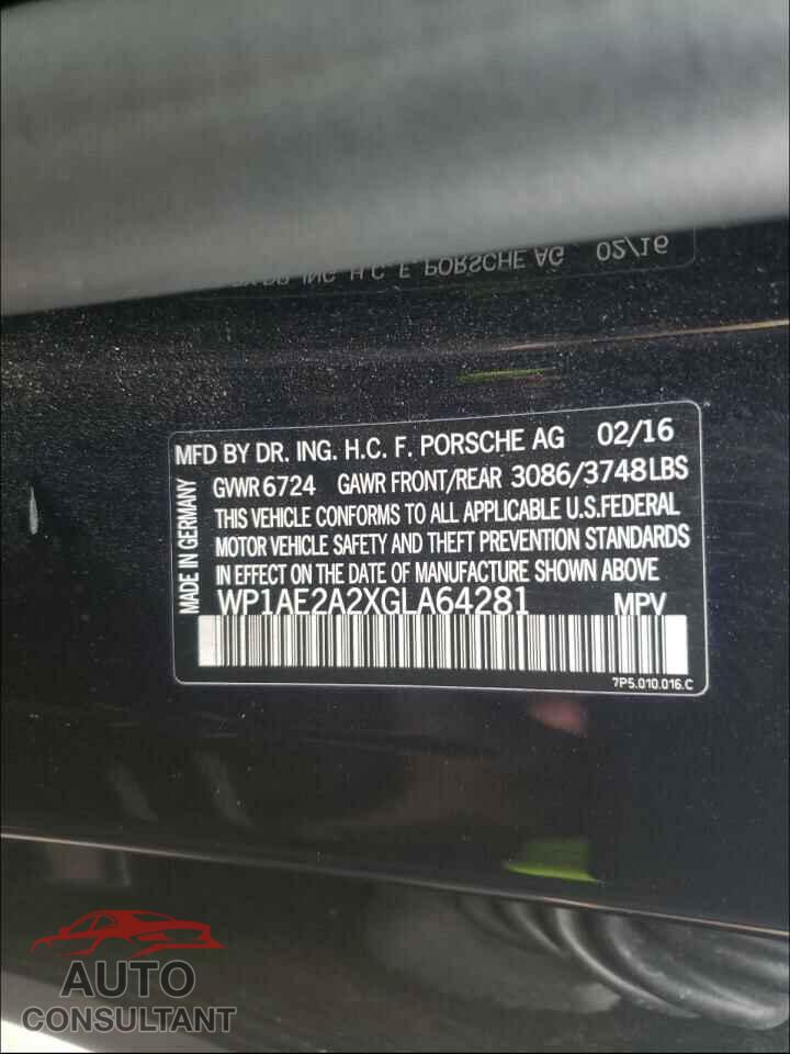 PORSCHE CAYENNE 2016 - WP1AE2A2XGLA64281