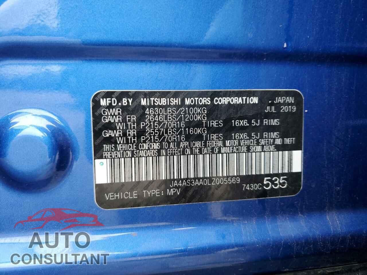 MITSUBISHI ECLIPSE 2020 - JA4AS3AA0LZ005569