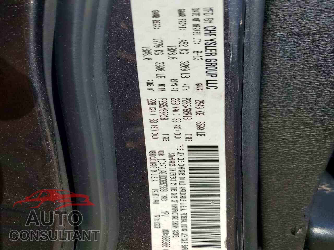 DODGE DURANGO 2013 - 1C4RDJAG1DC697339