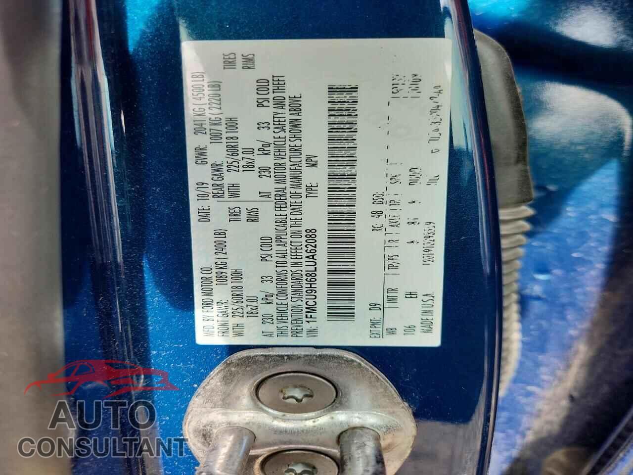 FORD ESCAPE 2020 - 1FMCU9H68LUA62088