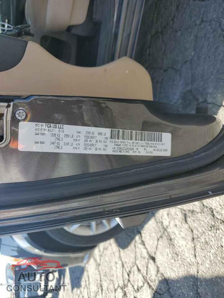 DODGE CARAVAN 2016 - 2C4RDGCG2GR366880