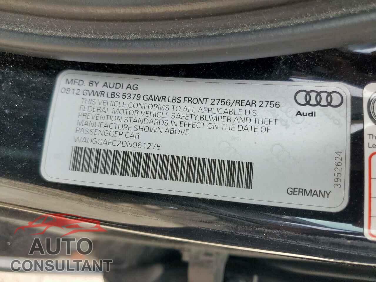 AUDI A6 2013 - WAUGGAFC2DN061275