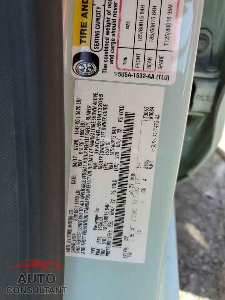 FORD FIESTA 2017 - 3FADP4BJ5HM132065