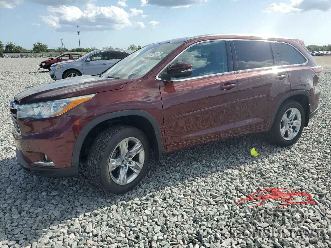 TOYOTA HIGHLANDER 2016 - 5TDDKRFH9GS234643