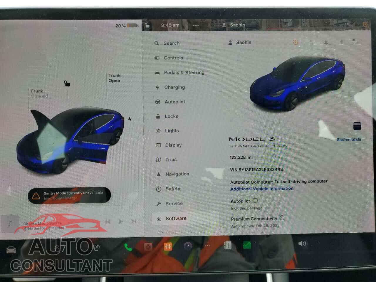 TESLA MODEL 3 2020 - 5YJ3E1EA2LF633448