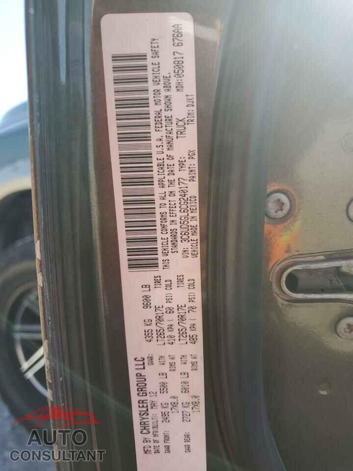 DODGE RAM 2500 2012 - 3C6UD5GL6CG240177