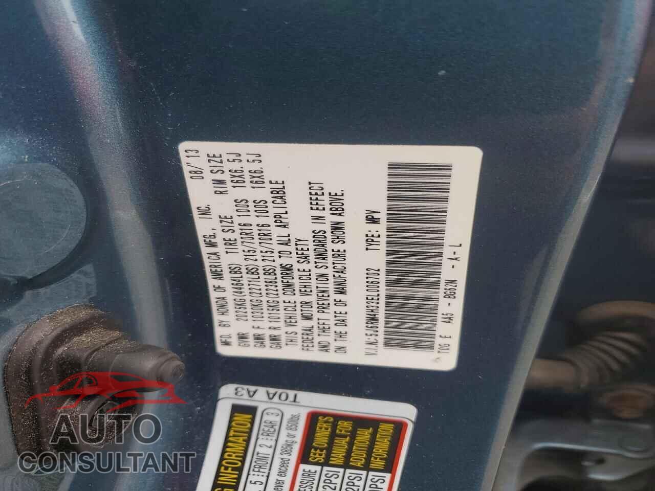 HONDA CRV 2014 - 5J6RM4H33EL006702