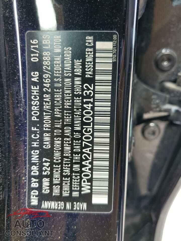 PORSCHE PANAMERA 2016 - WP0AA2A70GL004132