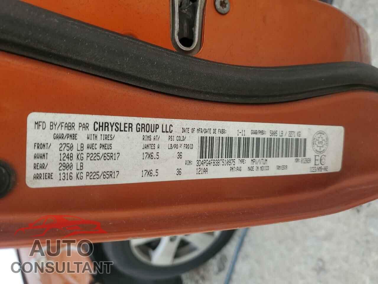 DODGE JOURNEY 2011 - 3D4PG4FB3BT510975