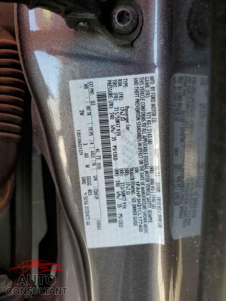 FORD FOCUS 2012 - 1FAHP3H21CL177400