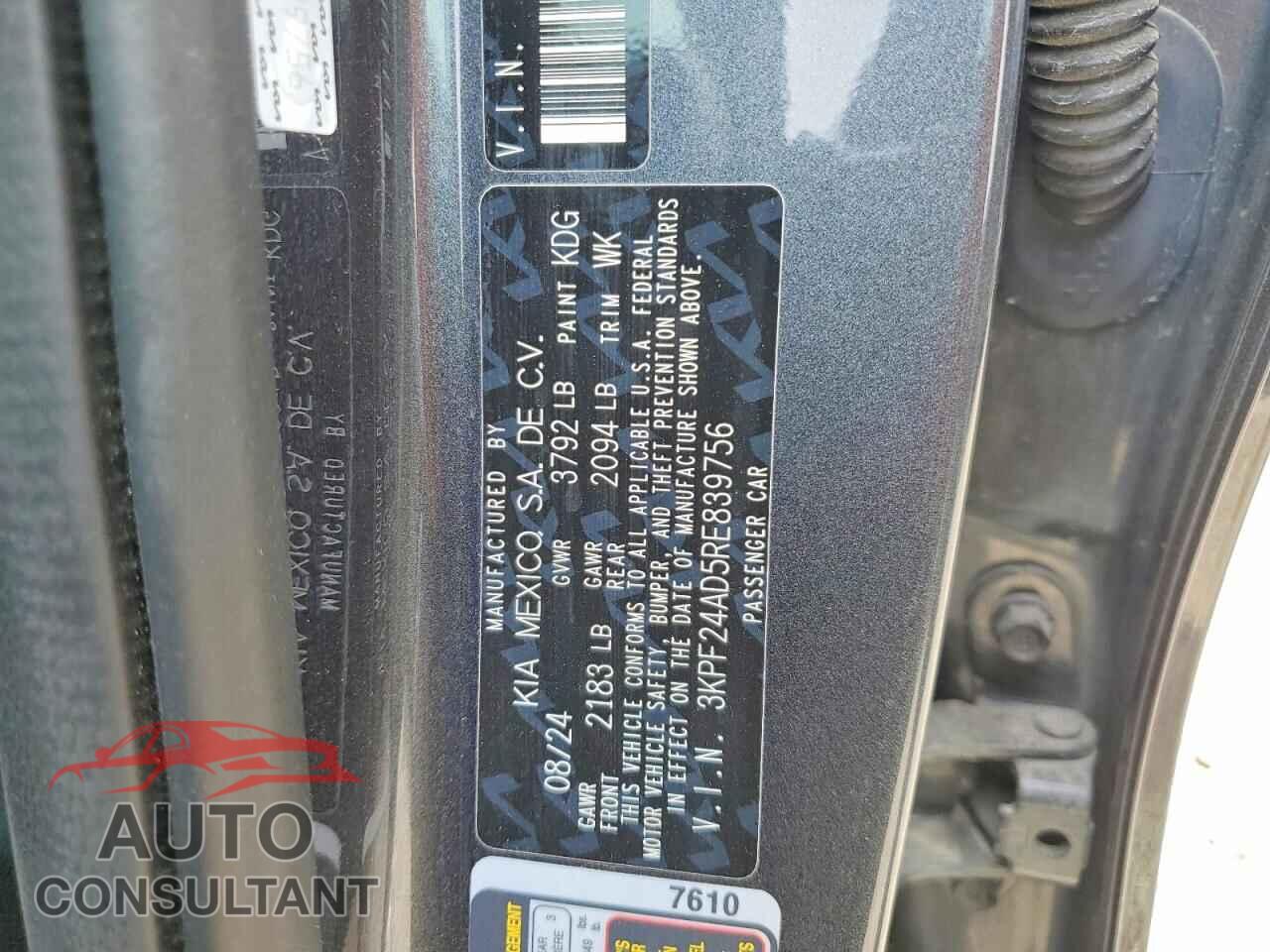 KIA FORTE 2024 - 3KPF24AD5RE839756