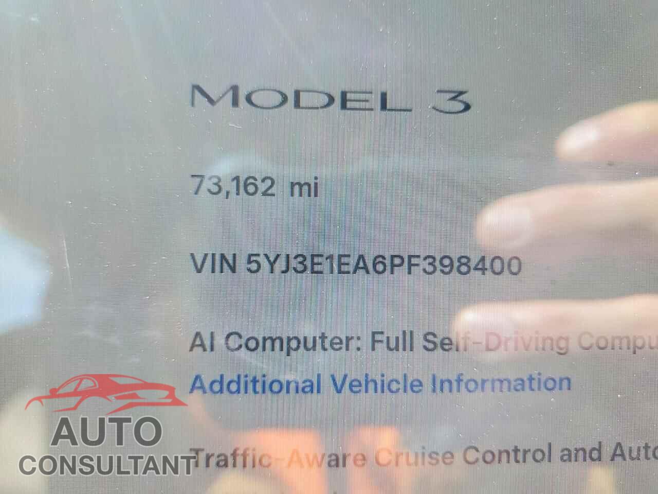 TESLA MODEL 3 2023 - 5YJ3E1EA6PF398400