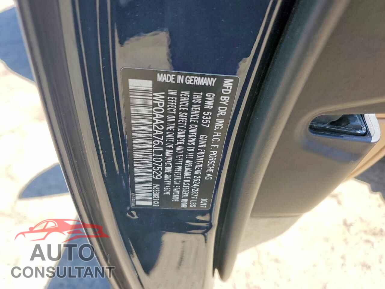 PORSCHE PANAMERA 2018 - WP0AA2A76JL107529