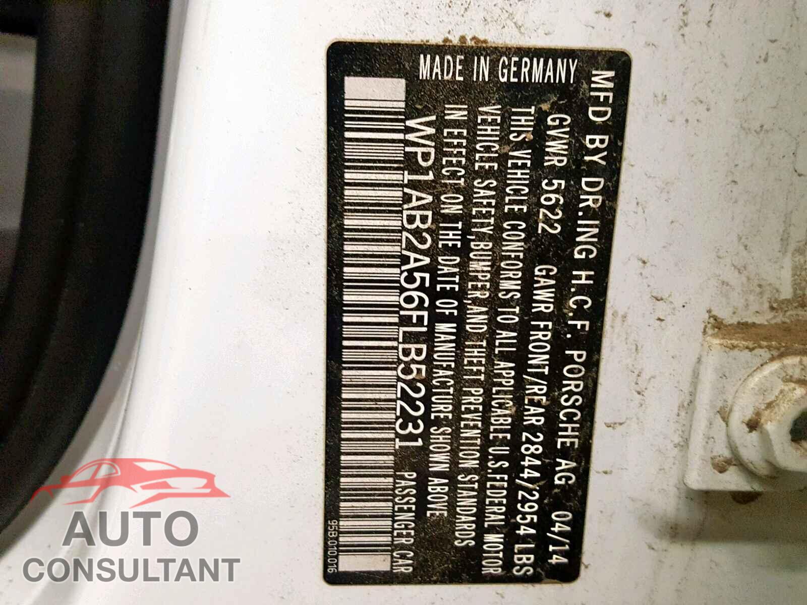 PORSCHE MACAN S 2015 - WP1AB2A56FLB52231