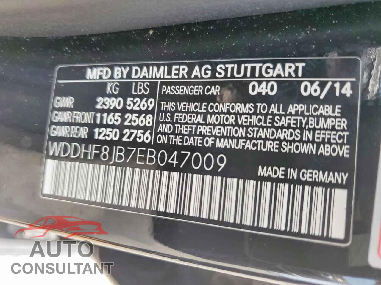 MERCEDES-BENZ E-CLASS 2014 - WDDHF8JB7EB047009