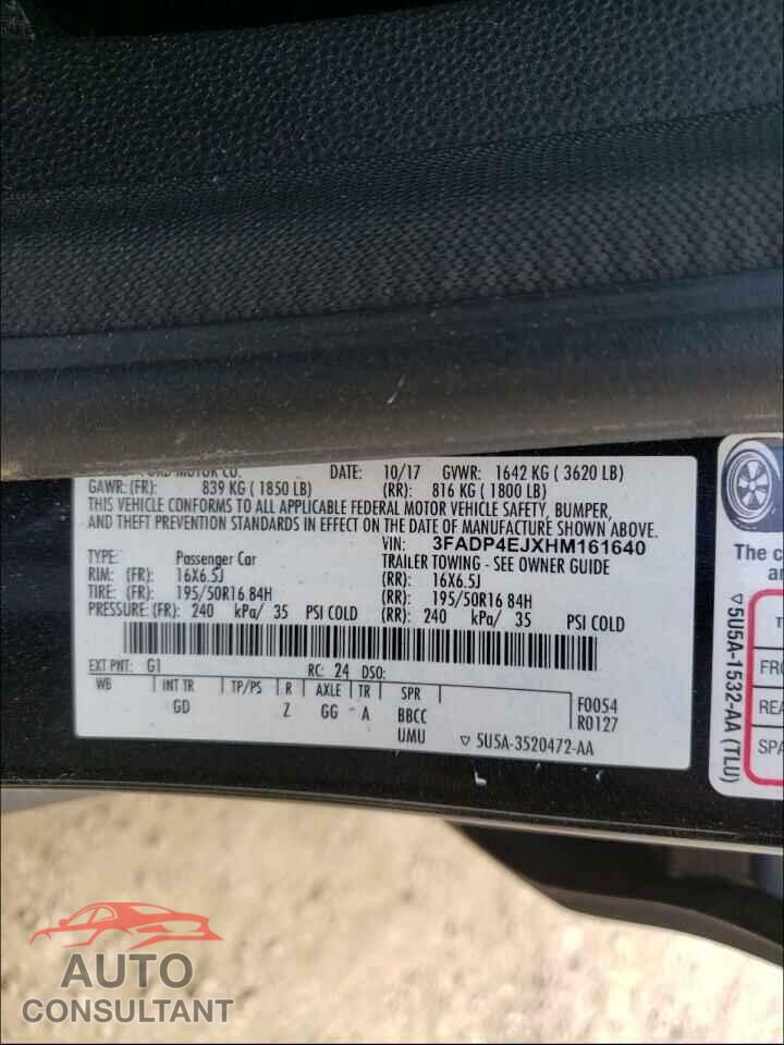 FORD FIESTA 2017 - 3FADP4EJXHM161640