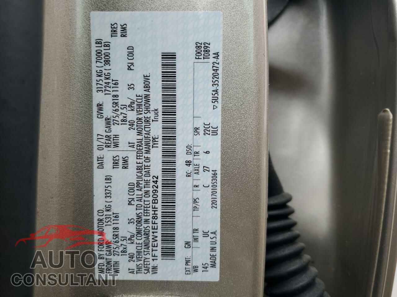 FORD F-150 2017 - 1FTEW1EF8HFB09242