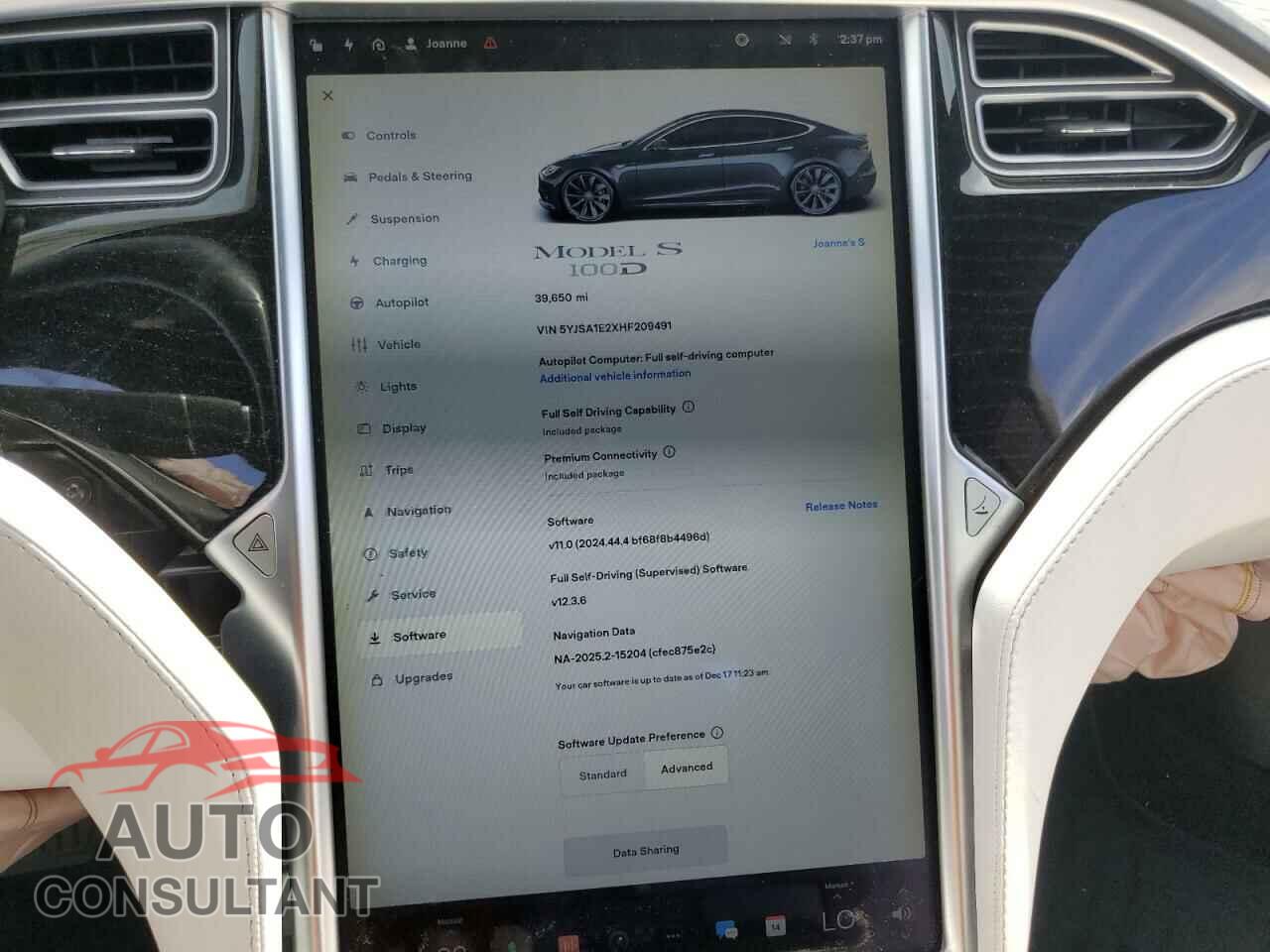 TESLA MODEL S 2017 - 5YJSA1E2XHF209491