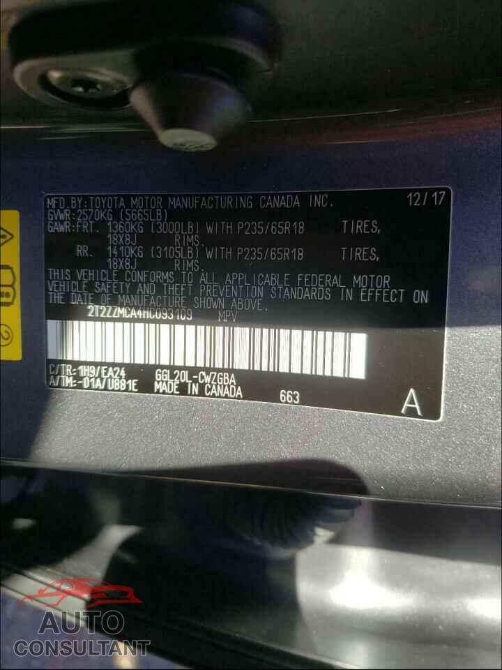 LEXUS RX 350 BAS 2017 - 2T2ZZMCA4HC093109