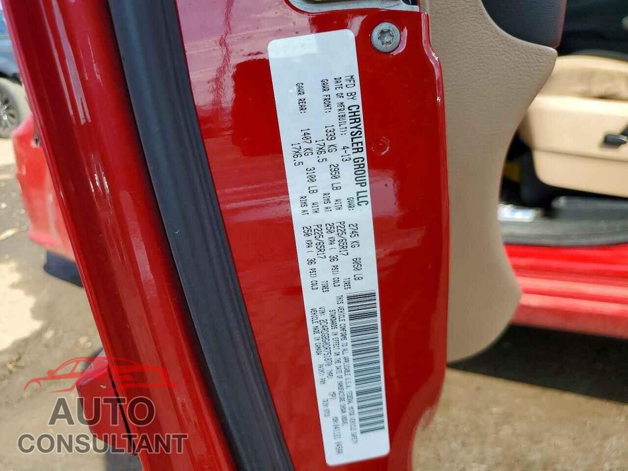 DODGE CARAVAN 2013 - 2C4RDGBG0DR751870
